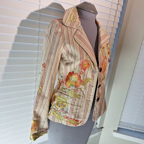 Johnny Was S Floral/embroidered Blazer - Picture 10 of 16